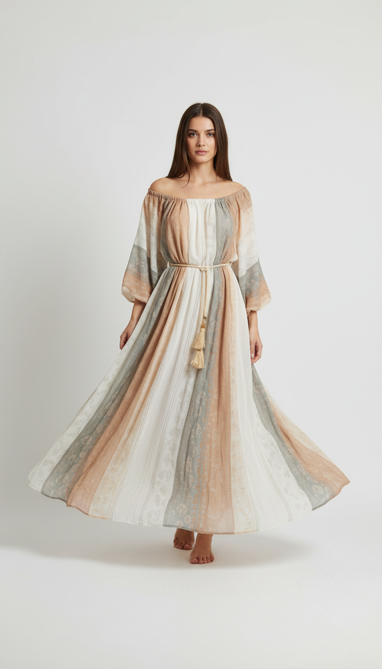 Soft Sand boho maxi dress