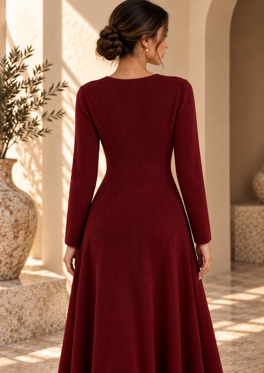 Women’s Collared Long Knit Dress