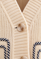 Women’s Denim Patchwork Knit Cardigan