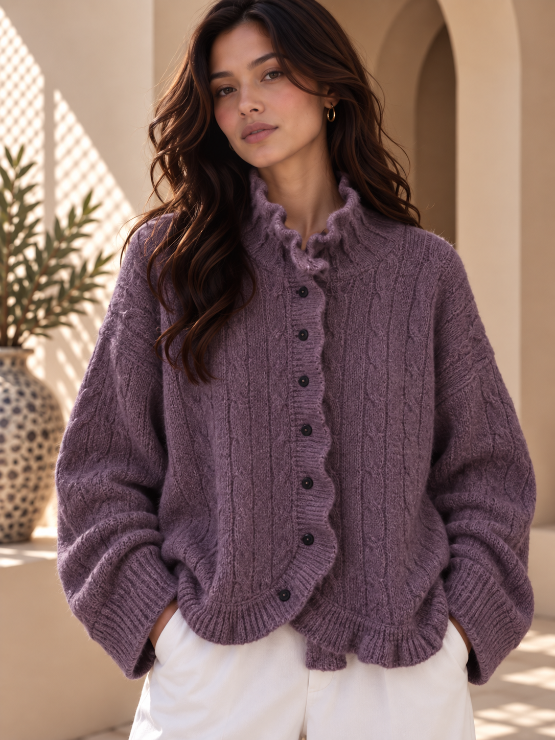 Women’s Relaxed Long Sleeve Knit Sweater