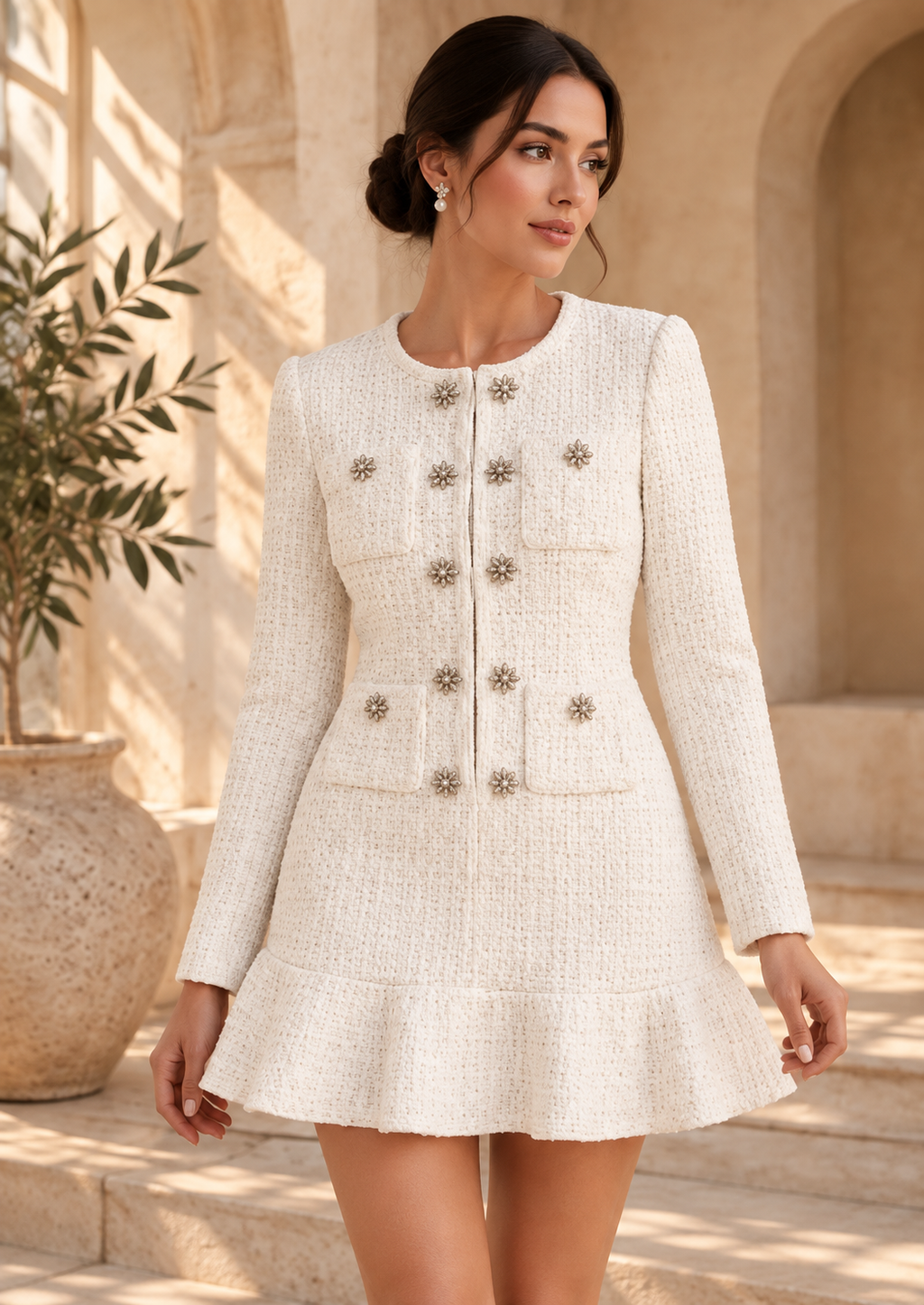 Women’s Double-Breasted Long Sleeve Dress