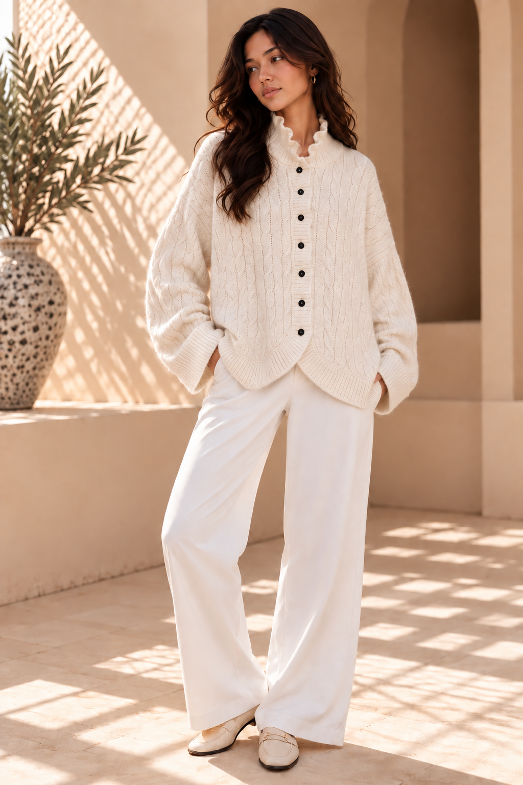 Women’s Relaxed Long Sleeve Knit Sweater