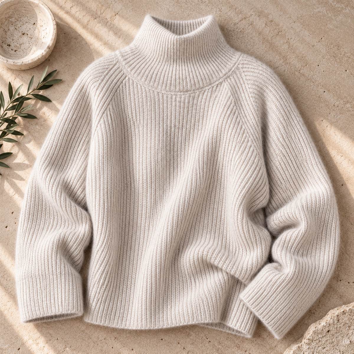 Women’s Hooded High Neck Relaxed Knit Sweater