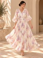 Women’s Floral Chiffon Maxi Dress